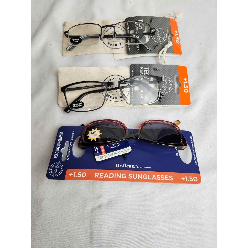 Lot of 6 ICU Eyewear Dr. Dean Wink Reading Glasses & Sunglasses +1.50 +1.75